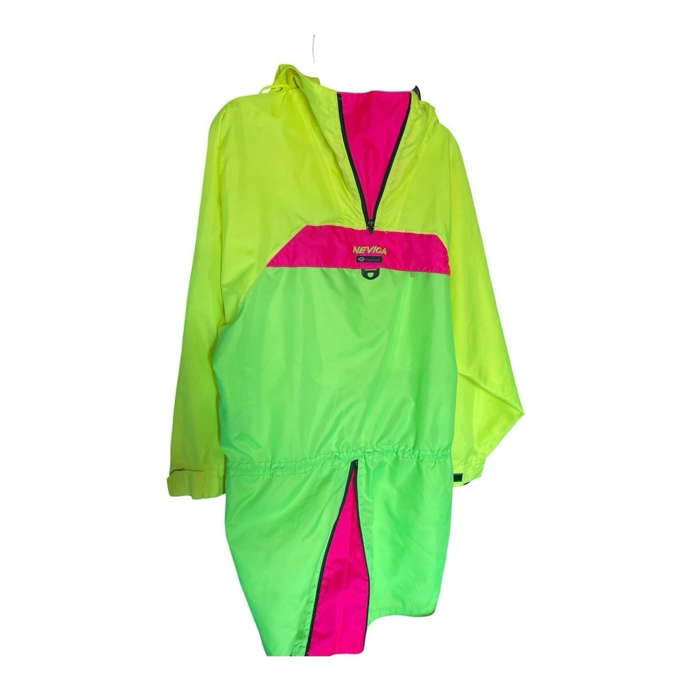 NEVICA Ski Jacket Shell Mens M Very Loose Highlighter Colors 80's-90's